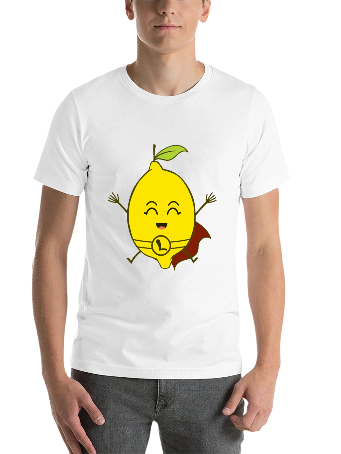 Black Super Lemon T-Shirt - Funny Cartoon Hero Tee view 14