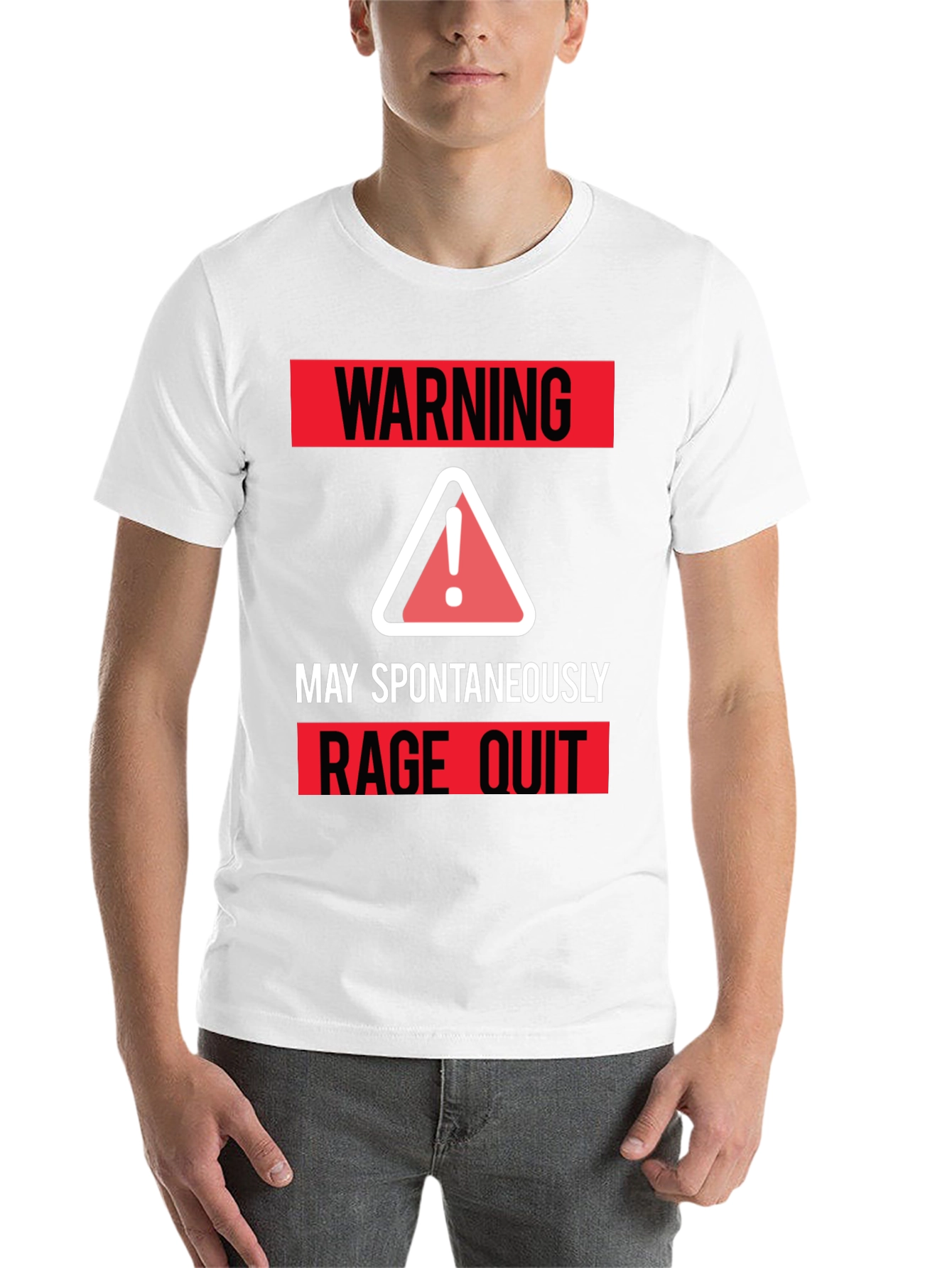Black Warning May Spontaneously Rage Quit T-Shirt view 14
