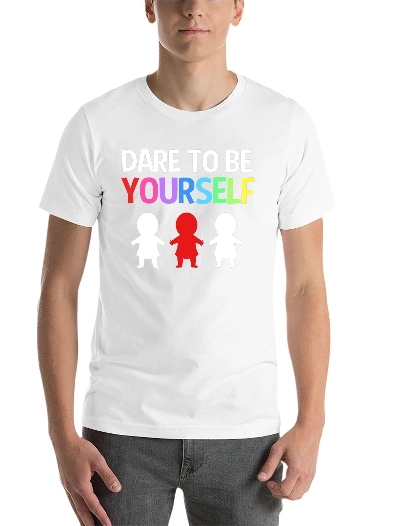 Black Dare to Be Yourself Graphic Print Black T-Shirt view 14