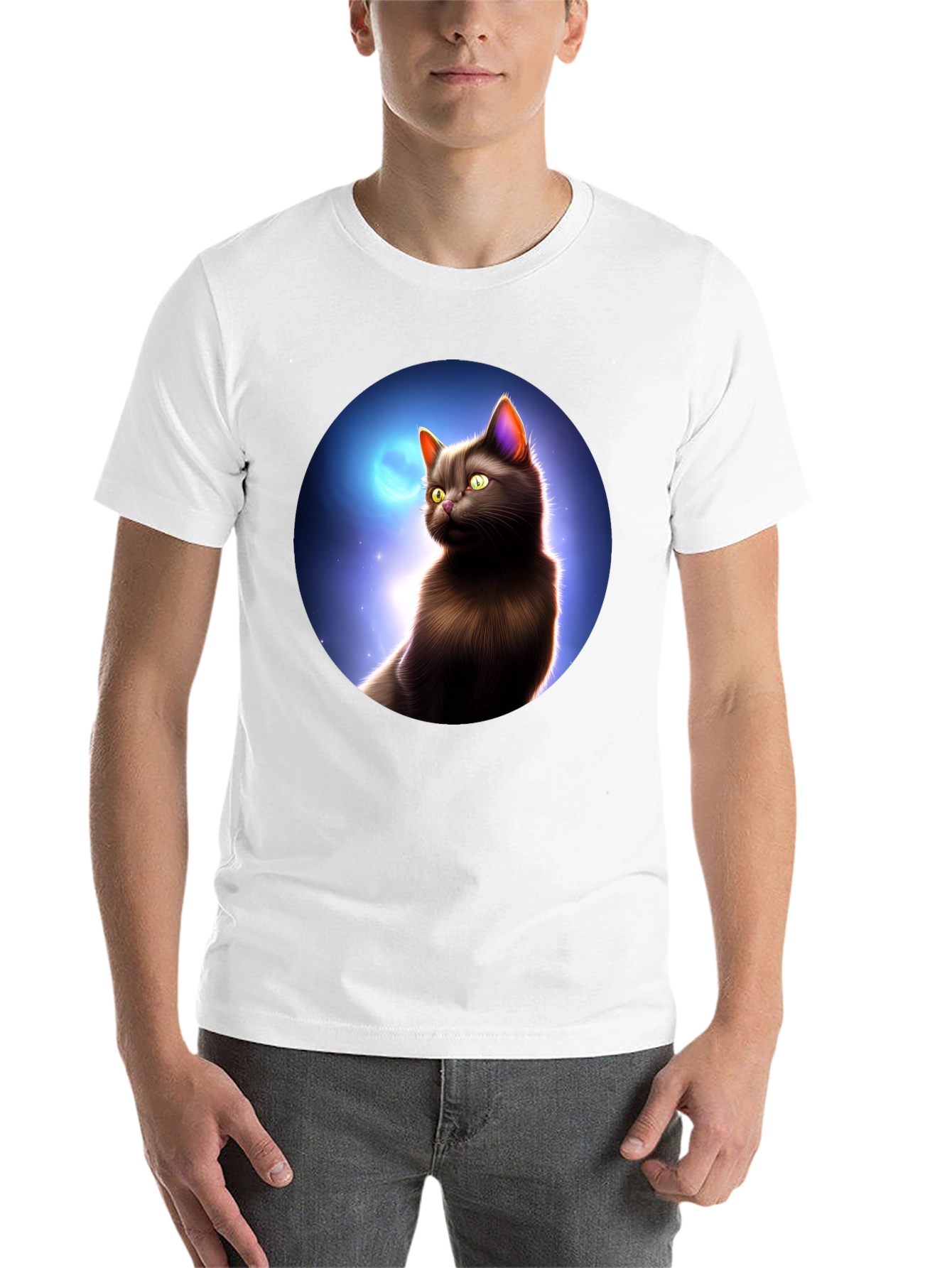 Black Black Cat Moon T-Shirt view 14