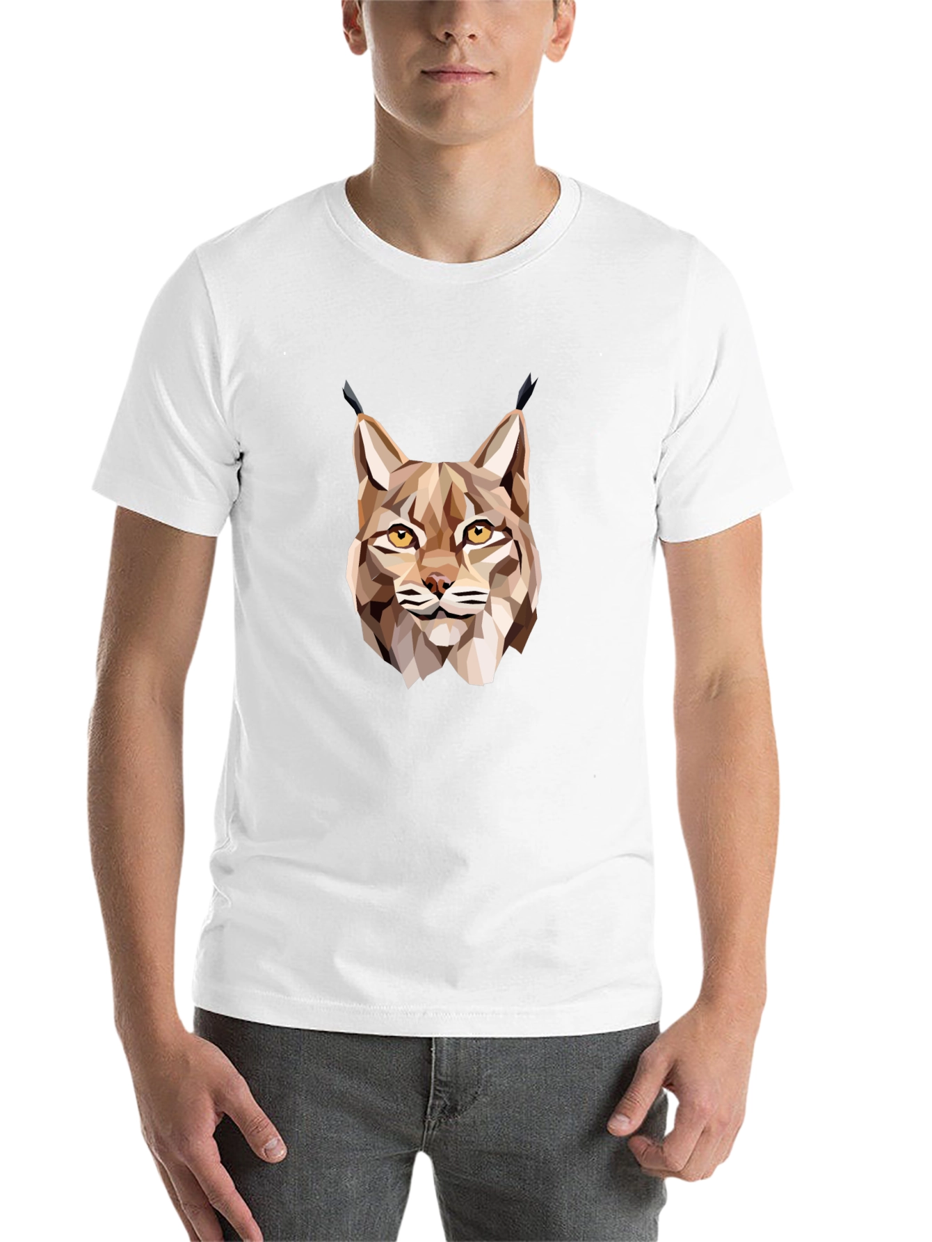 Black Geometric Lynx Graphic T-Shirt - Black view 14