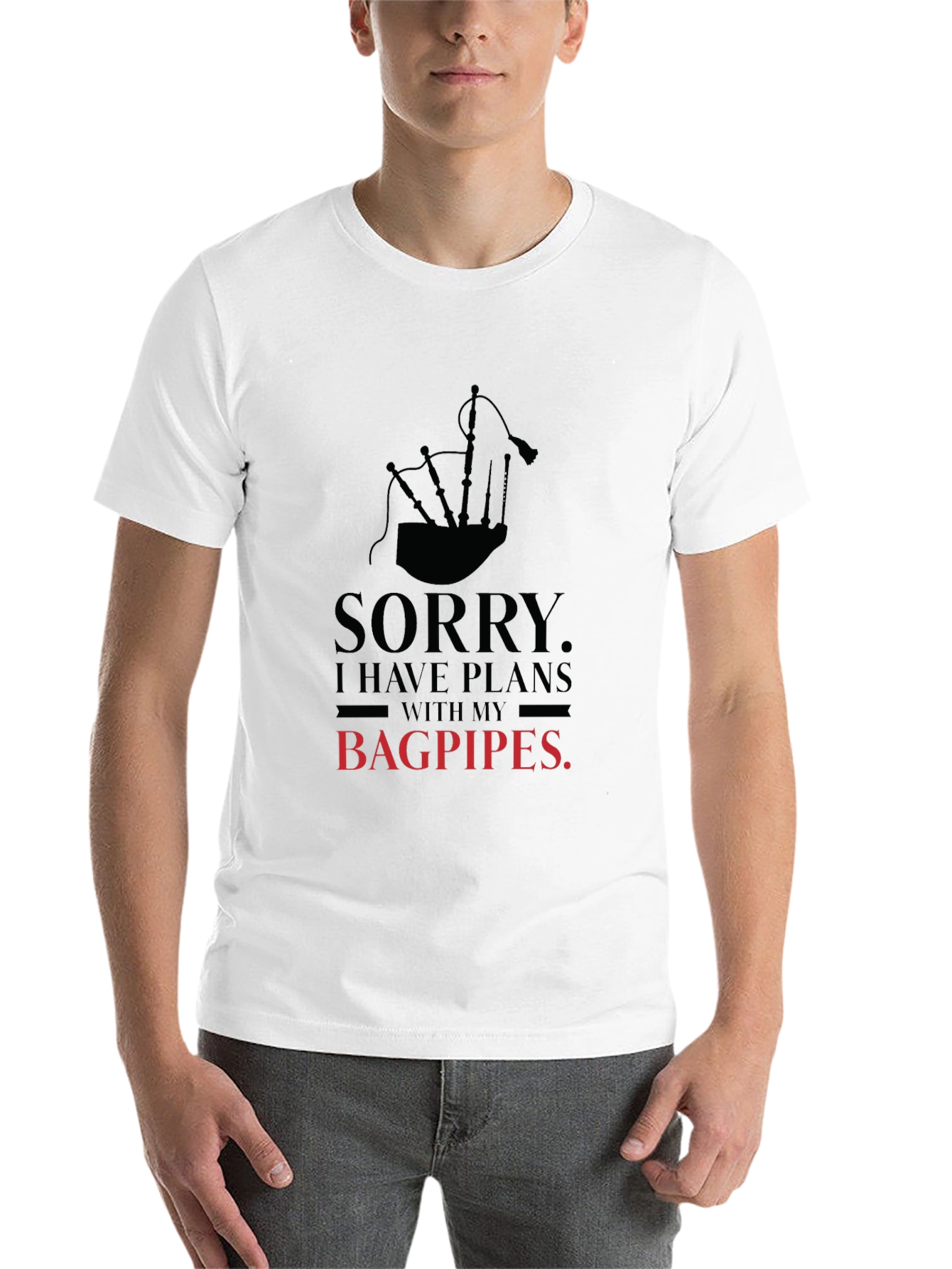 Black Bagpipes Plans T-Shirt - Scottish Music Tee view 14