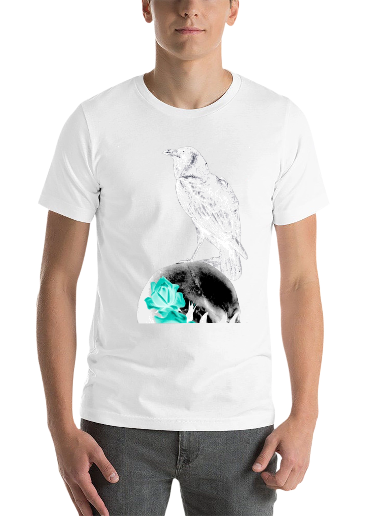 Black Raven Skull Graphic Tee view 14