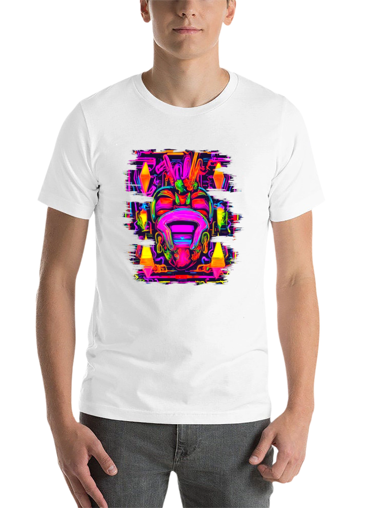 Black Psychedelic Neon Graphic Tee view 14