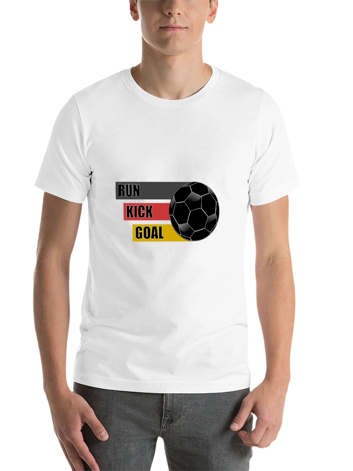 Run Kick Goal Soccer Graphic T-Shirt - 14