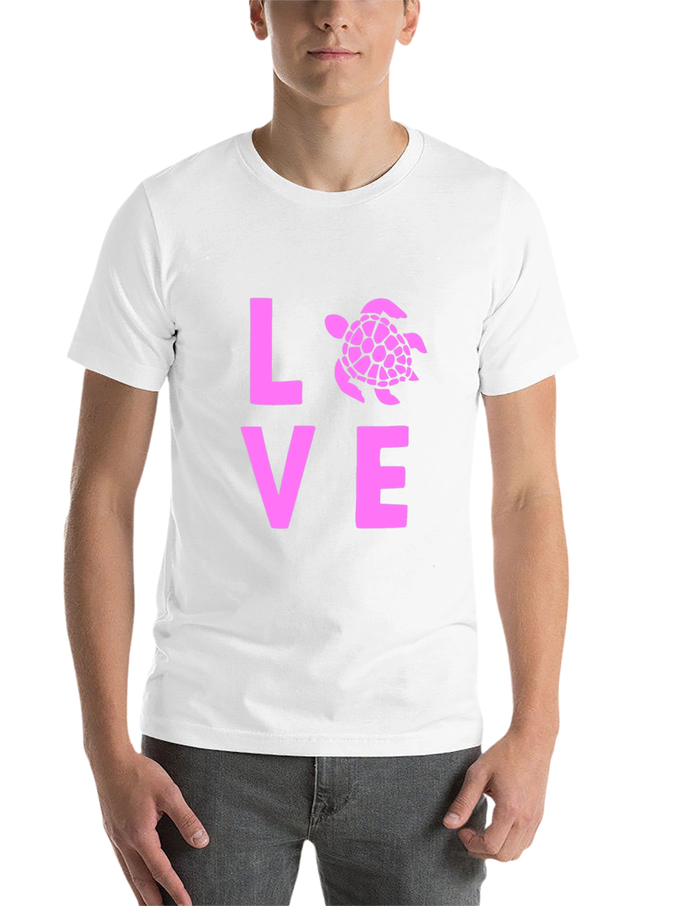 Black Love Turtle Graphic Tee - Black Cotton T-Shirt view 14