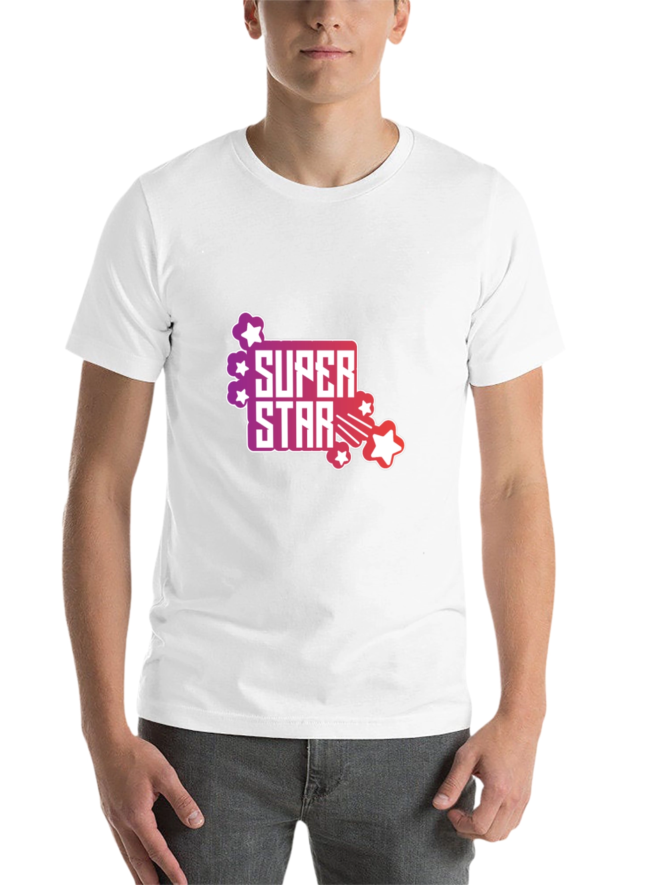 Black Super Star Graphic Tee - Men's Black T-Shirt view 14