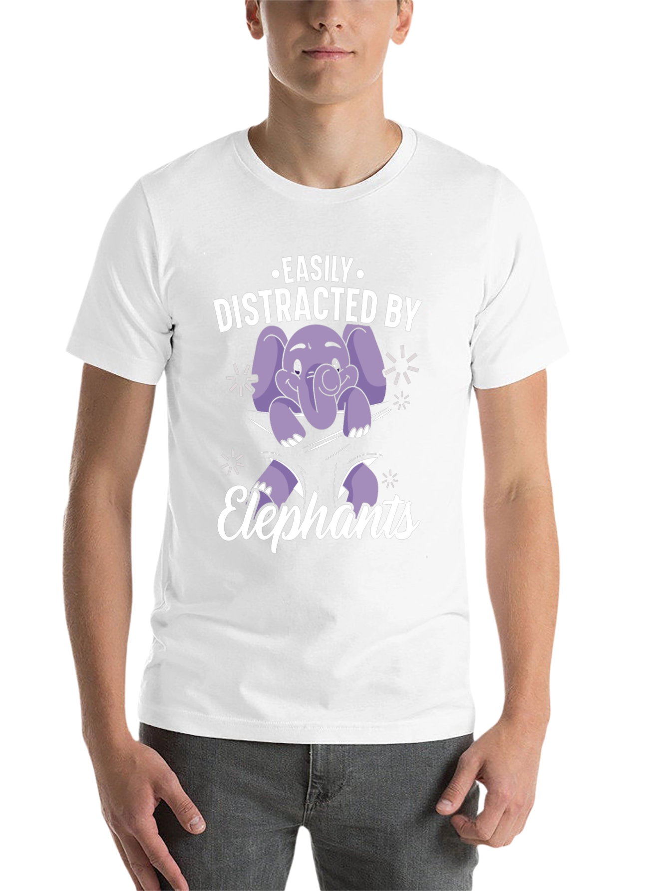 Black Easily Distracted By Elephants Graphic Tee view 14
