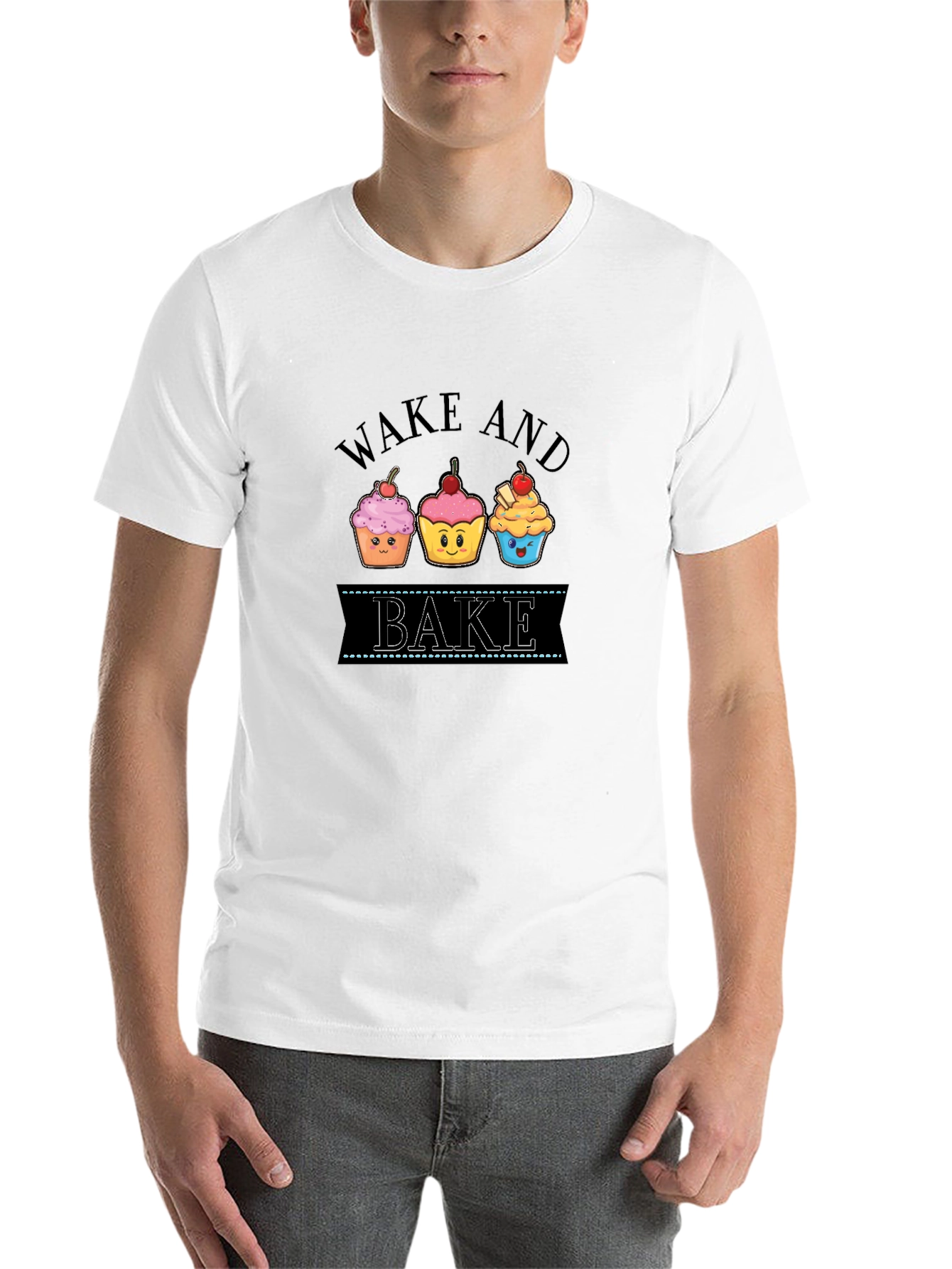 Black Wake and Bake Cupcake Graphic T-Shirt view 14