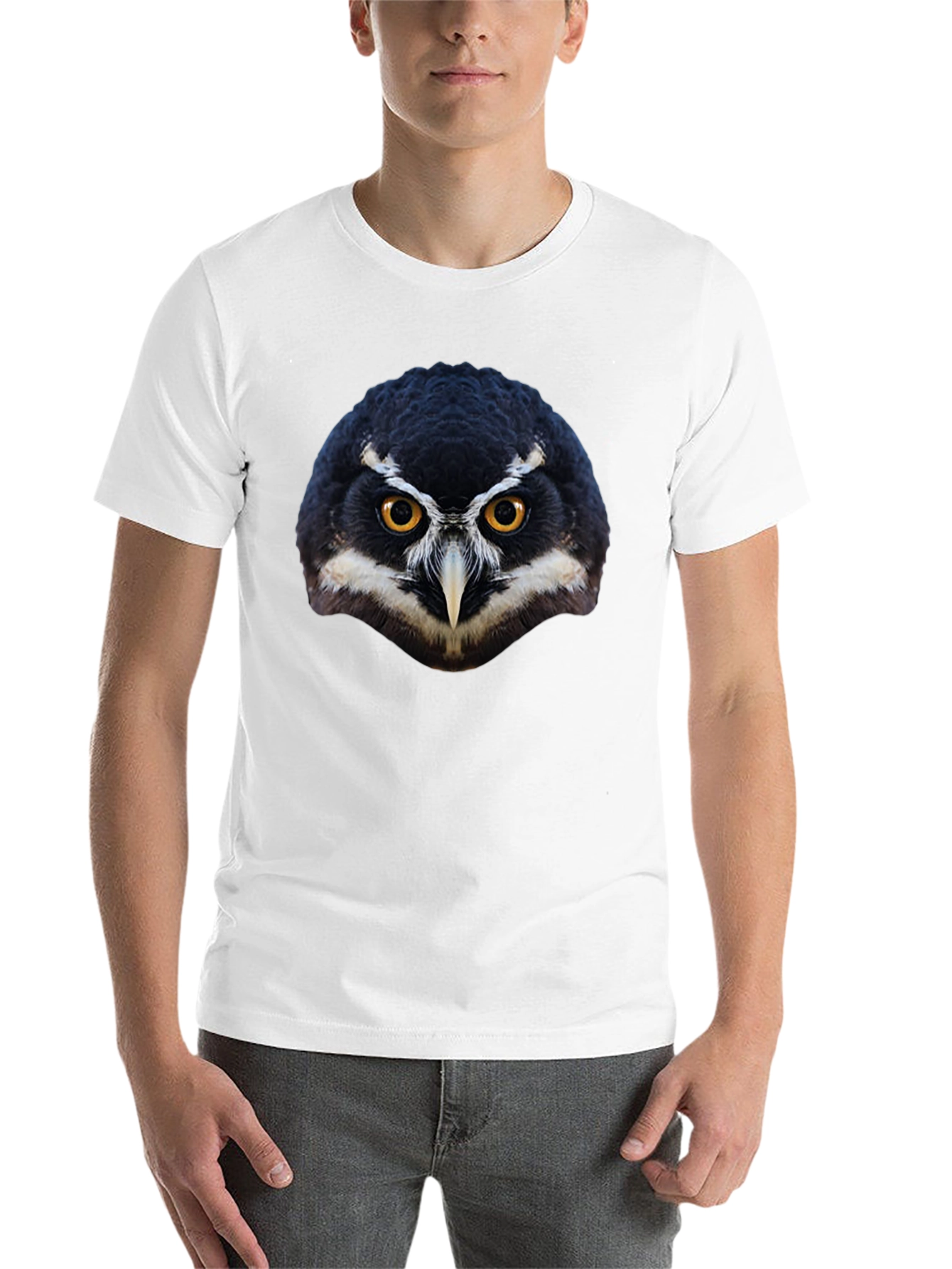Black Owl Face Graphic Black T-Shirt view 14