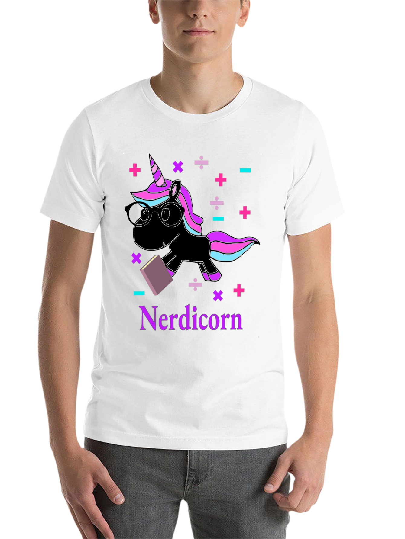Black Nerdicorn T-Shirt - Funny Unicorn Graphic Tee view 14