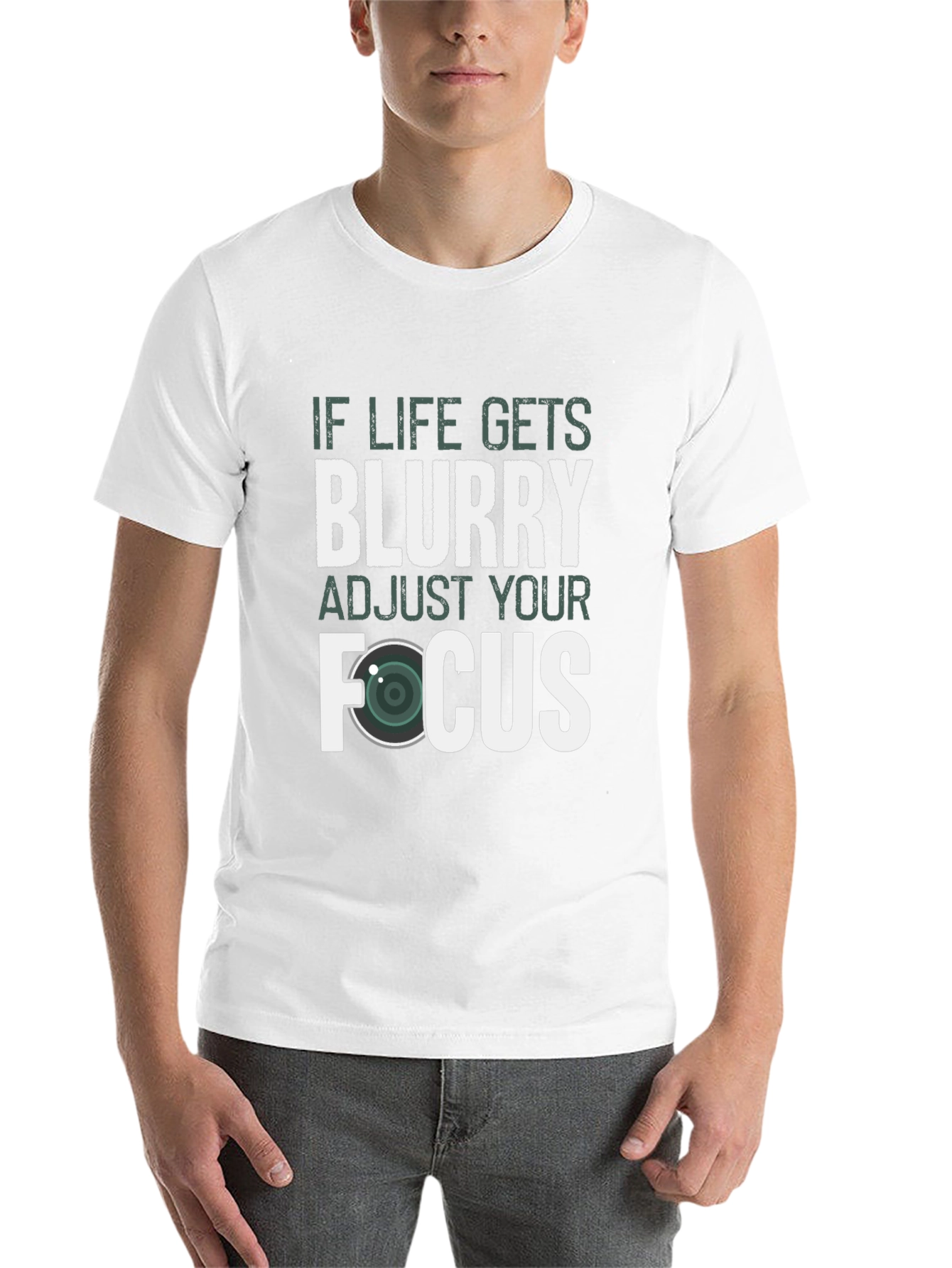 Black Blurry Life? Adjust Your Focus Graphic Tee view 14