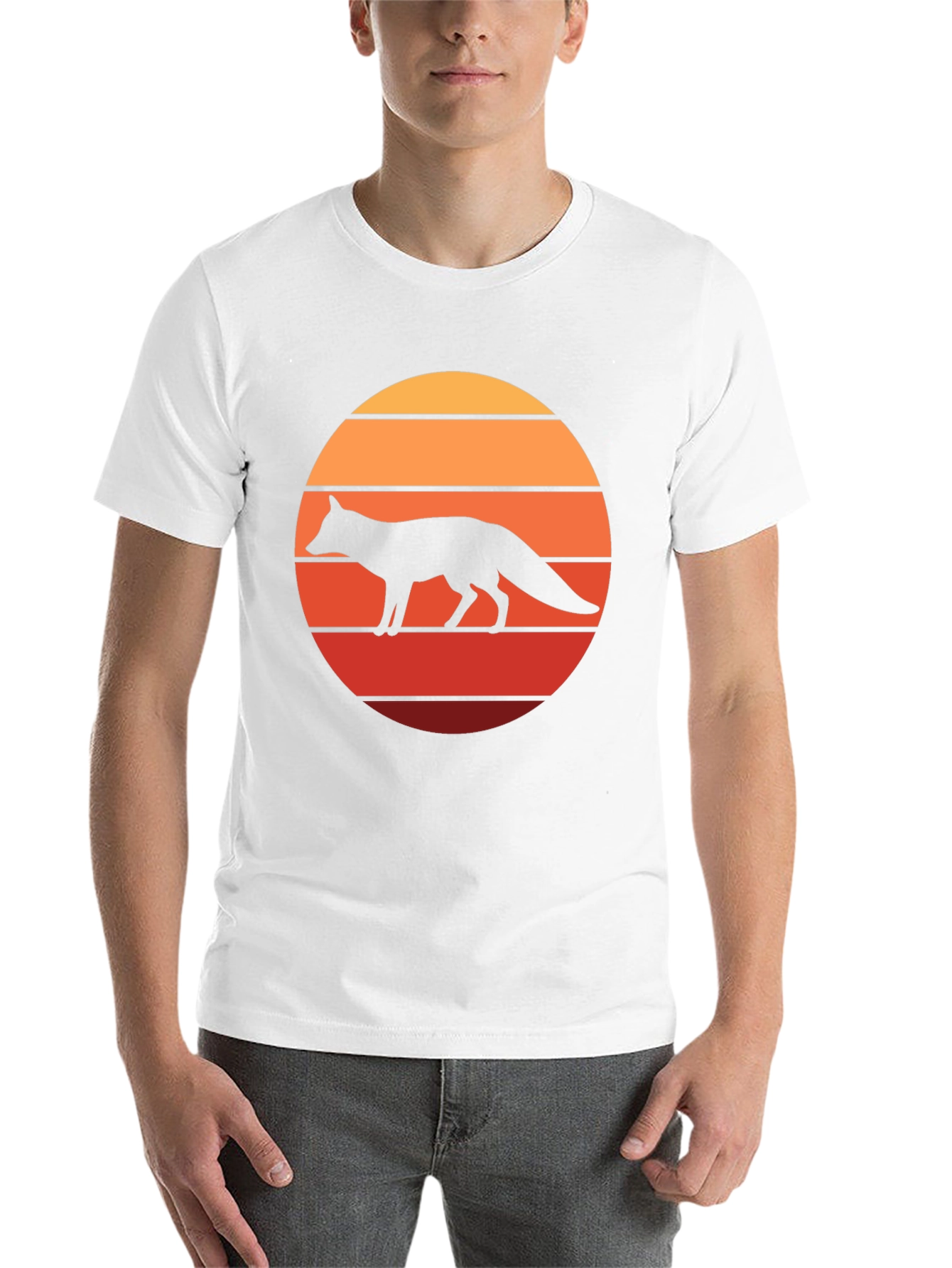 Black Retro Fox Sunset Graphic Tee view 14