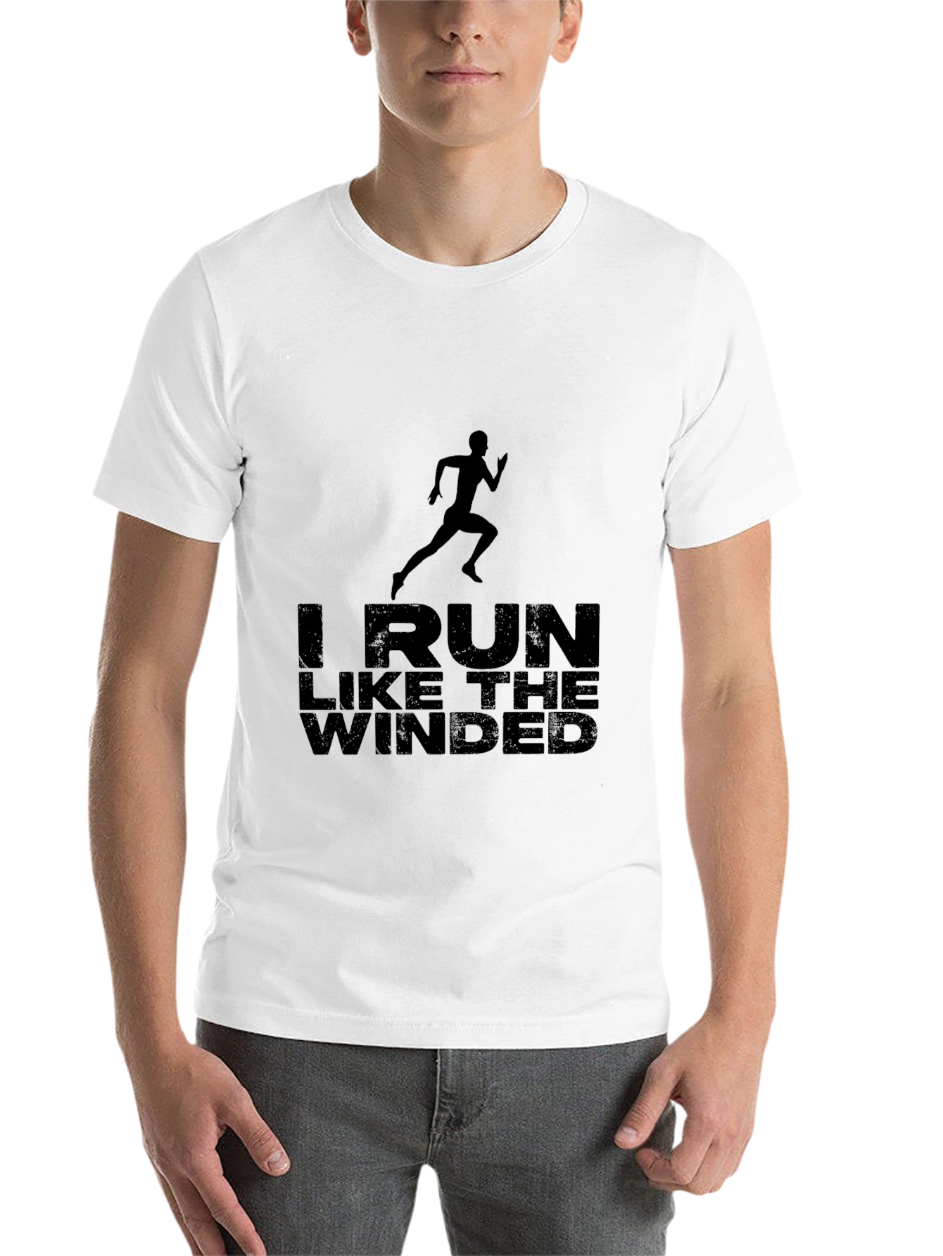 Black I Run Like The Winded Graphic T-Shirt view 14