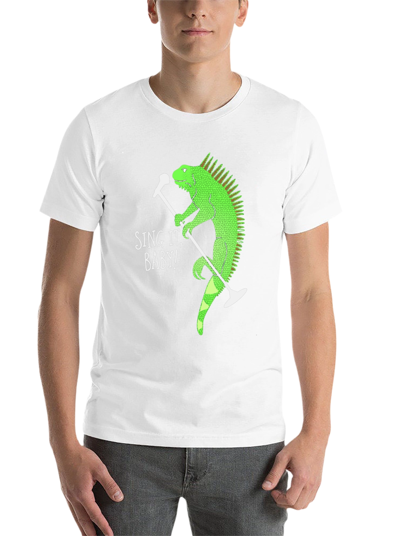 Black Sing It Baby Iguana Graphic T-Shirt view 14