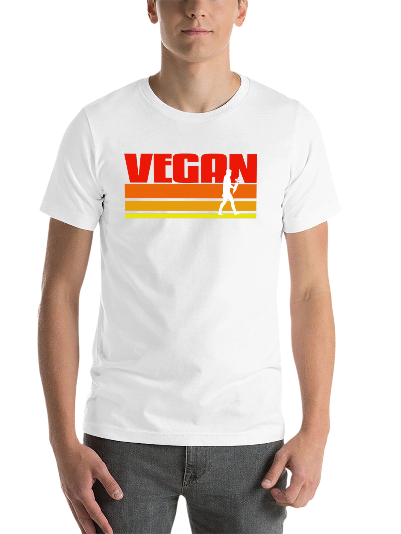 Black Retro Vegan T-Shirt - Classic Vegetarian Lifestyle Tee view 14
