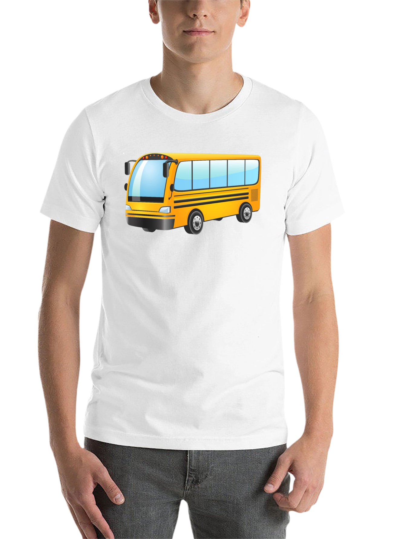 Black Cartoon School Bus Graphic T-Shirt view 14