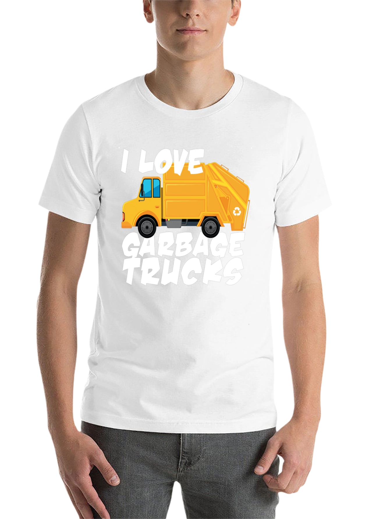 Black I Love Garbage Trucks Graphic T-Shirt view 14