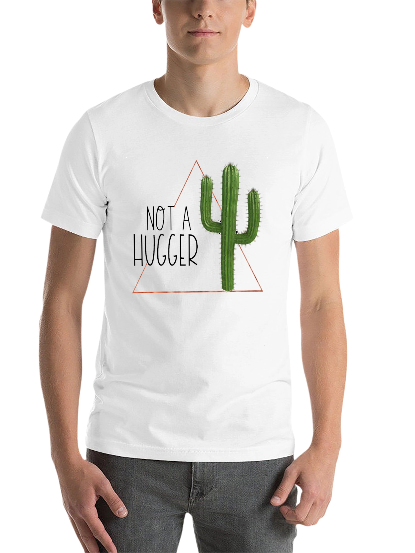Black Not A Hugger Cactus Graphic T-Shirt - Soft Cotton Tee view 14