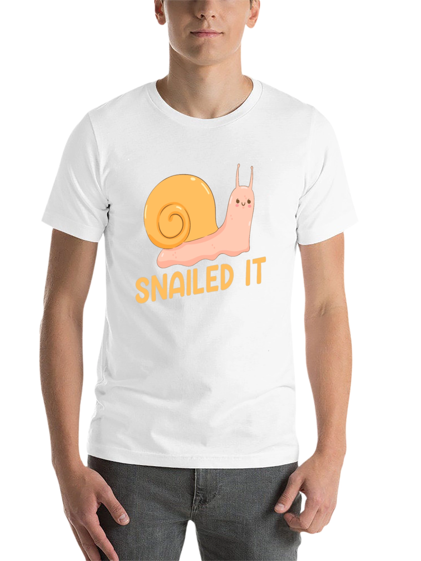Black Snailed It! Funny Snail Graphic T-Shirt - Black Cotton Tee view 14