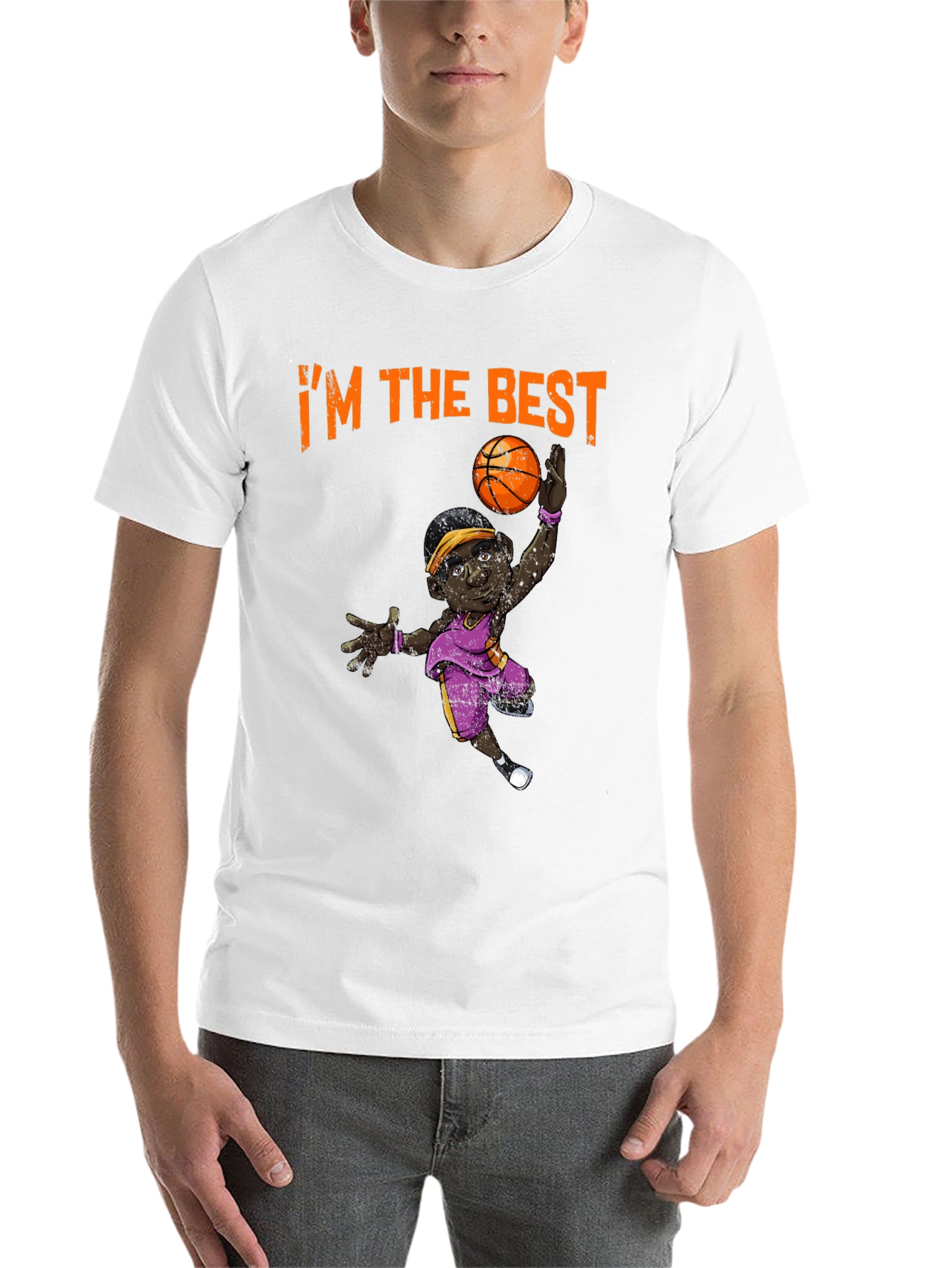 Black I'm The Best Basketball T-Shirt view 14