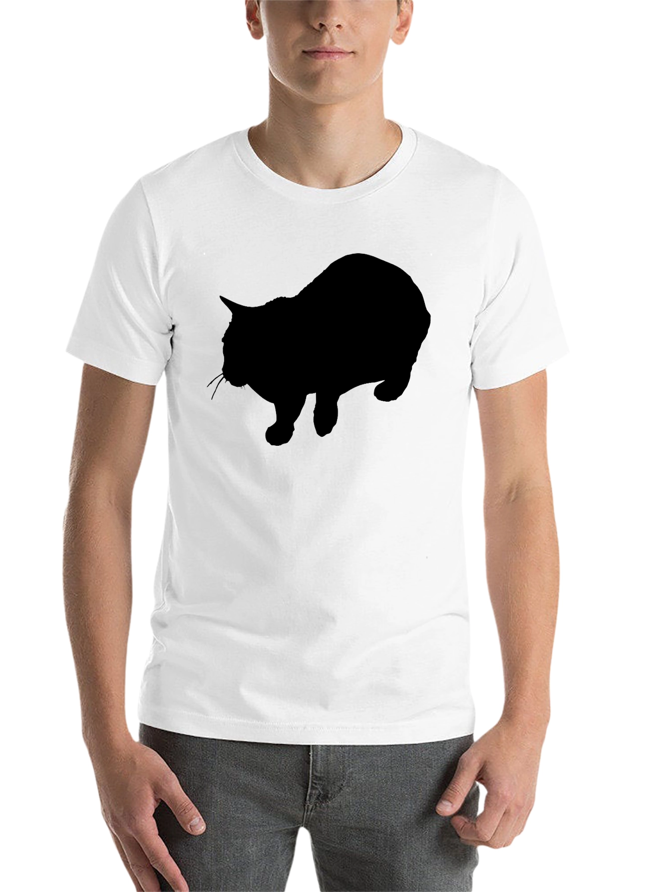 Black Black Cat Silhouette Graphic T-Shirt view 14