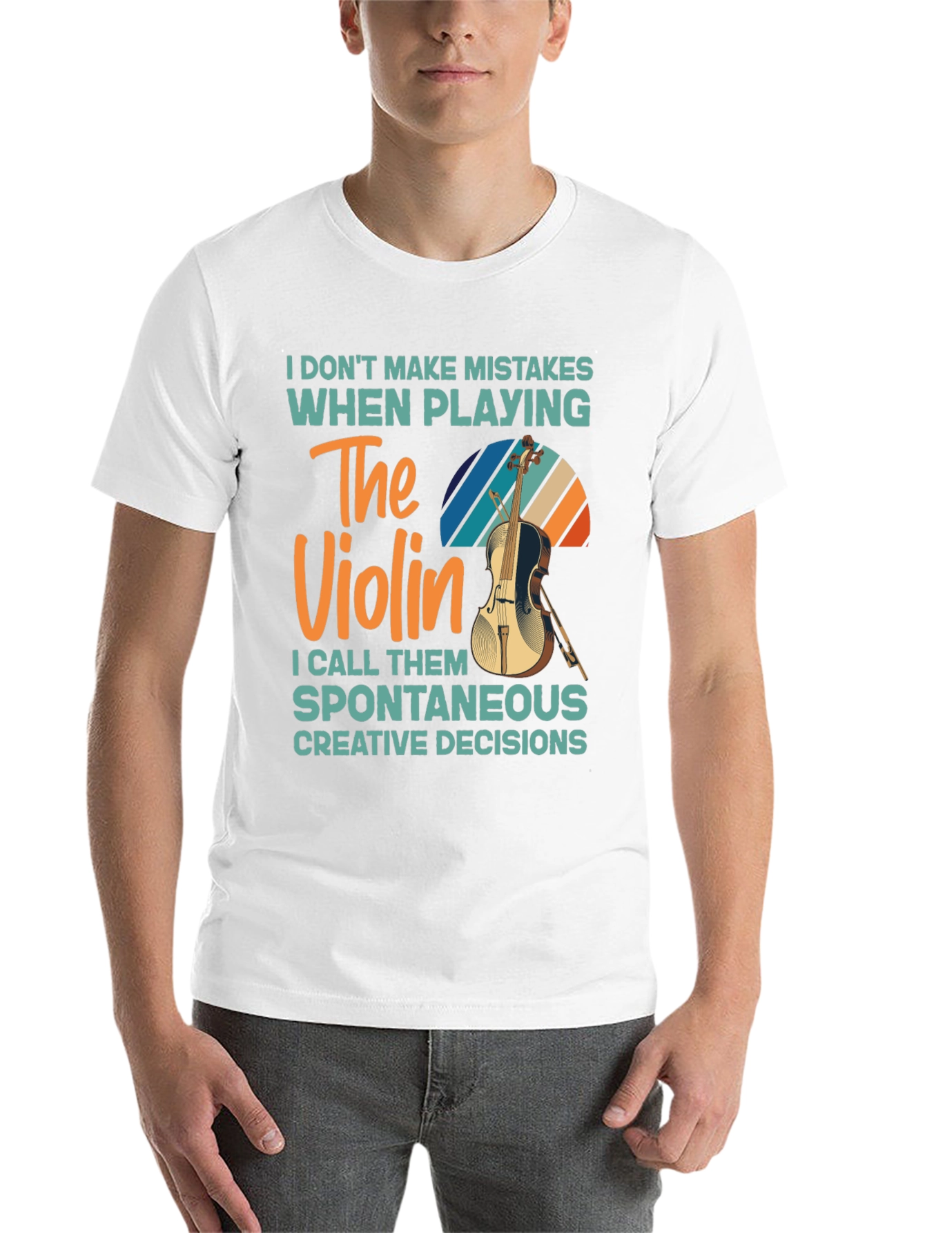 Black Violin Player T-Shirt - No Mistakes Just Creative Decisions view 14