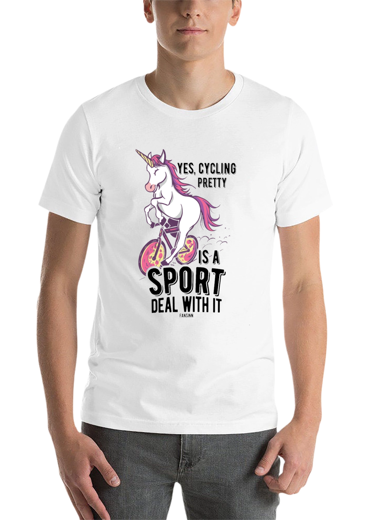 Black Cycling Unicorn T-Shirt - Yes Cycling Pretty Is A Sport view 14