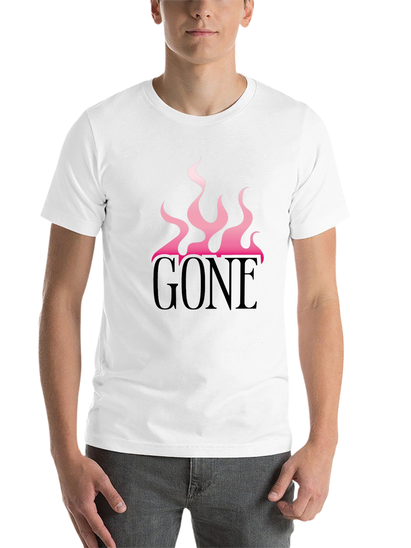 Black GONE Graphic Tee - Pink Flames Black T-Shirt view 14