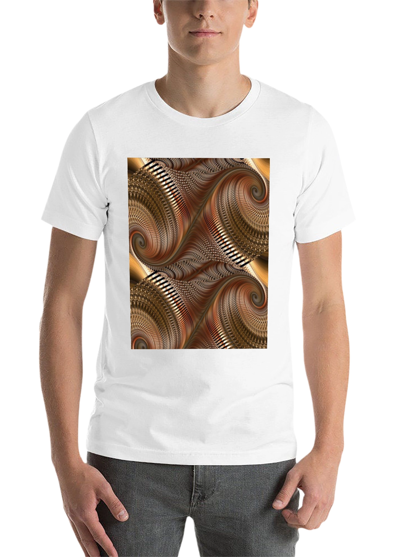 Black Abstract Swirl Graphic Print Black T-Shirt view 14