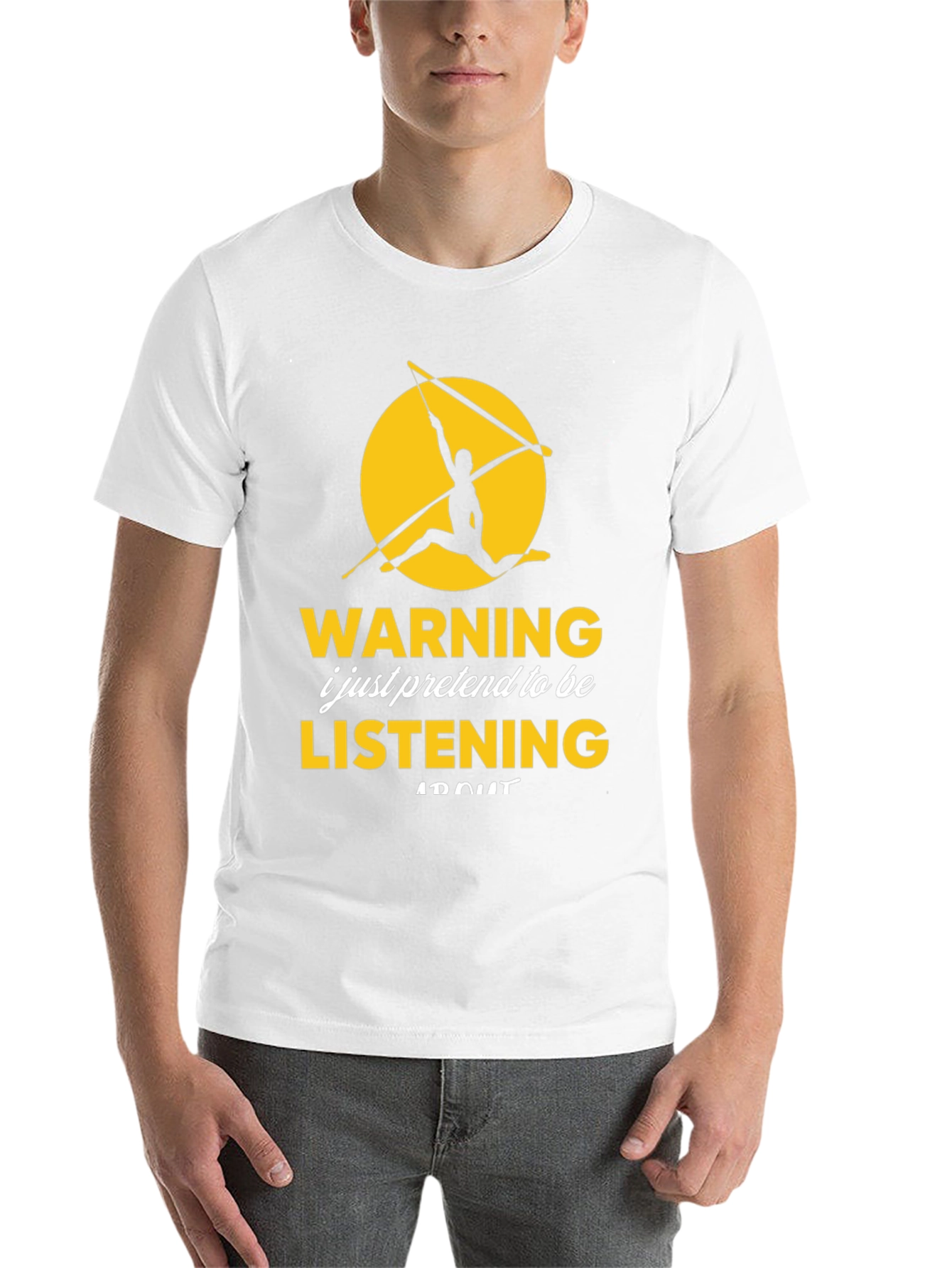 Black Warning I Pretend Listening T-Shirt view 14