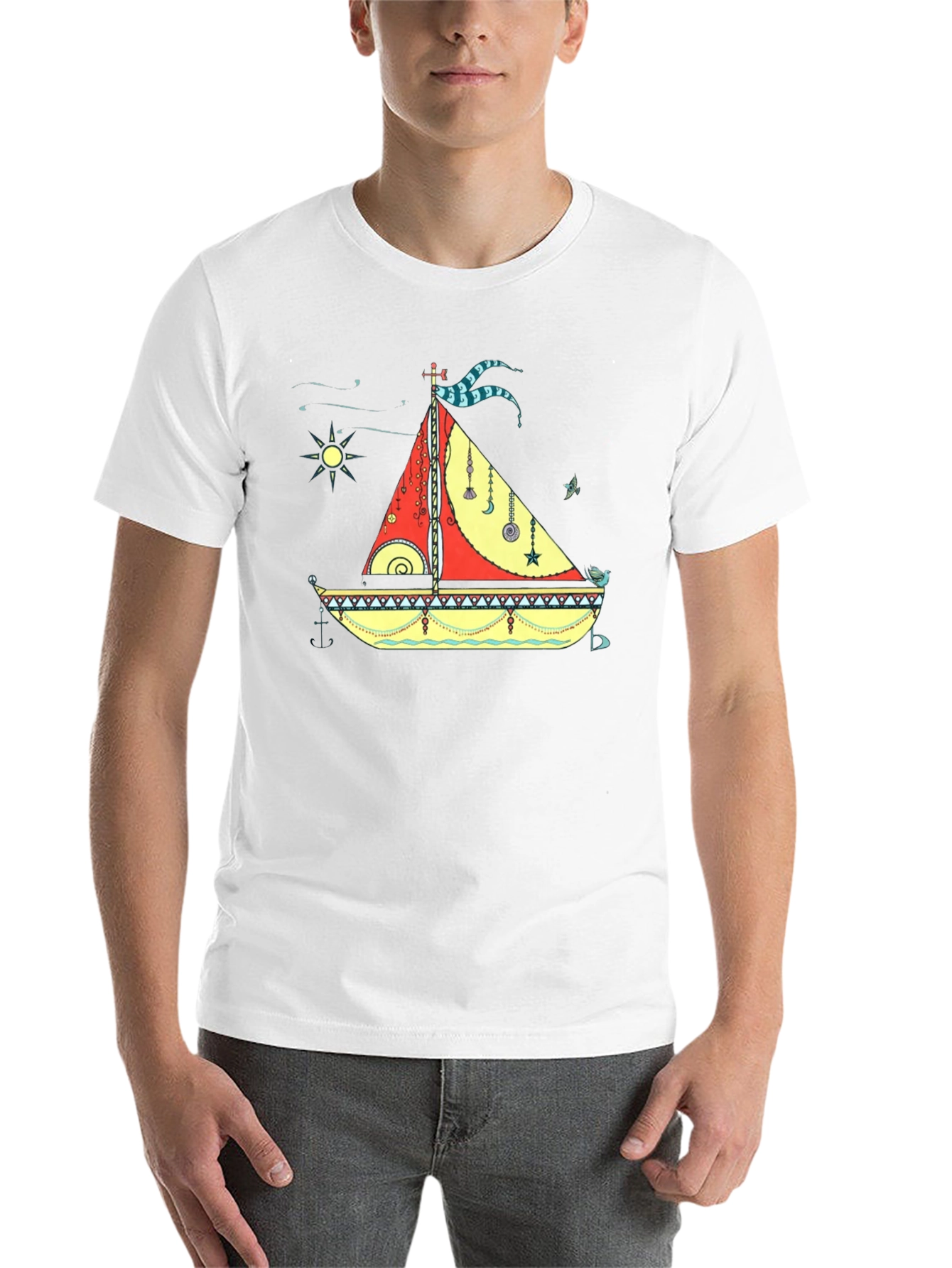 Black Sailboat Graphic Black T-Shirt view 14