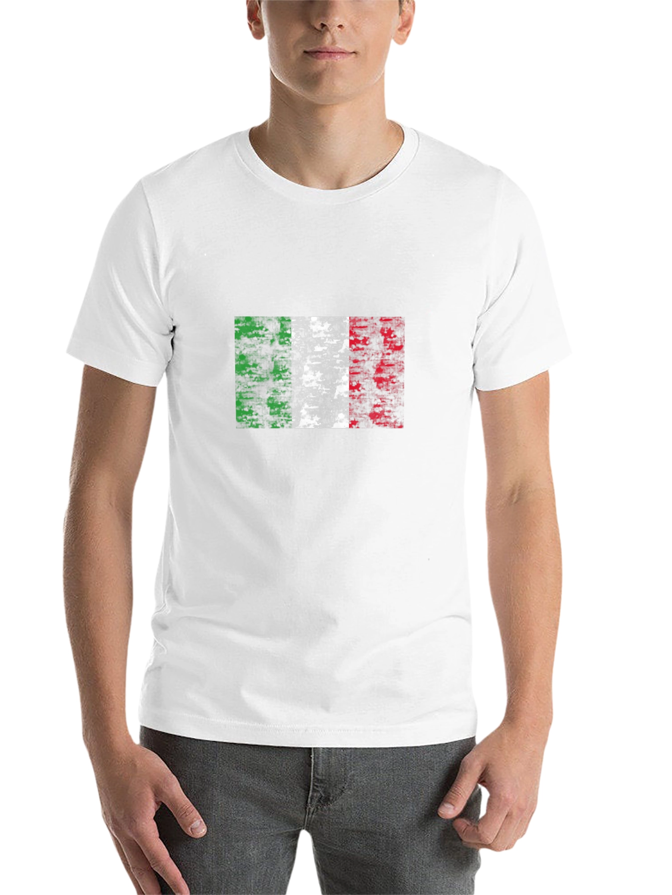 Black Italian Flag Graphic Tee - Black T-Shirt view 14