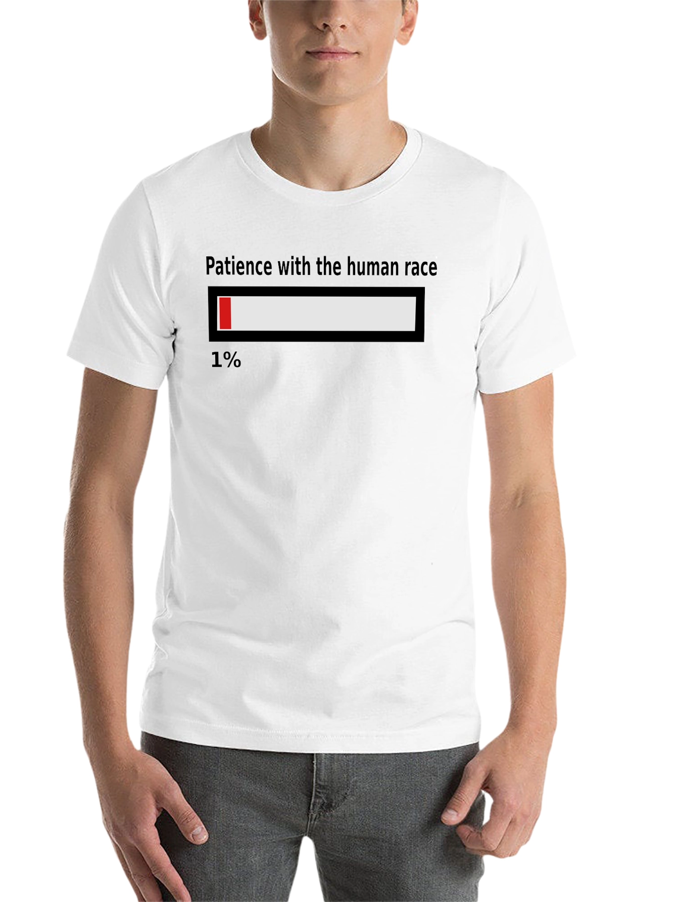 Black Funny Patience Loading Bar T-Shirt view 14