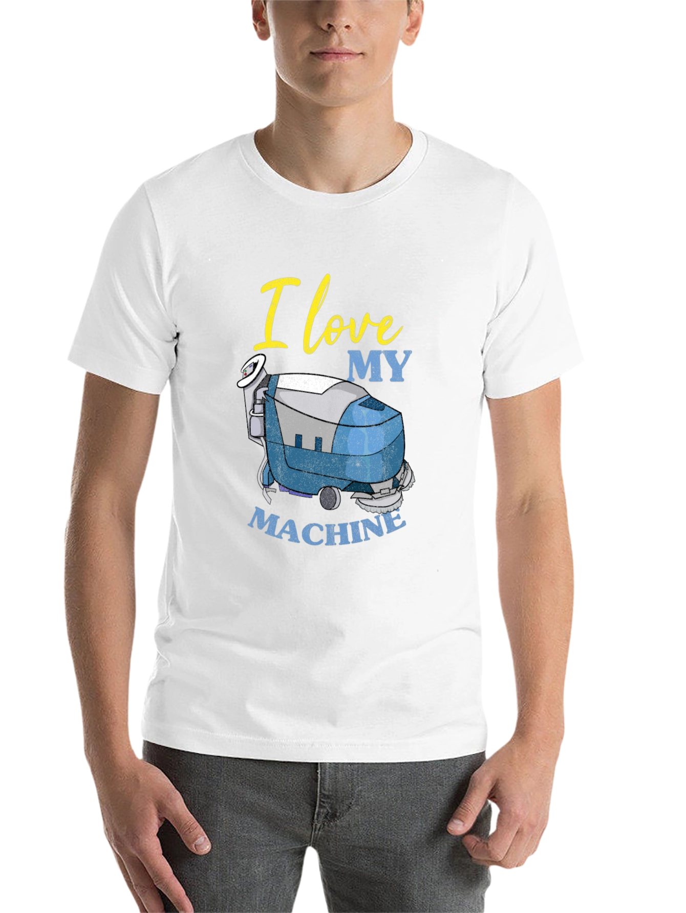 Black I Love My Machine T-Shirt - Cleaning Crew Apparel view 14