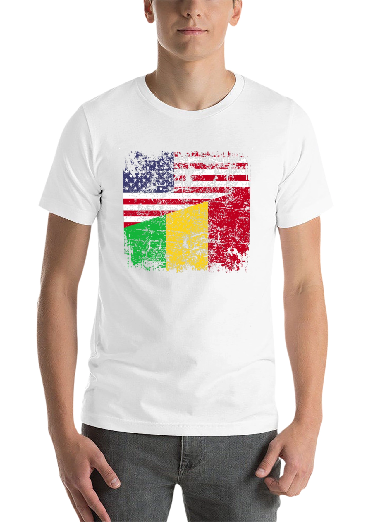 USA & Mali Flag Graphic T-Shirt - 14