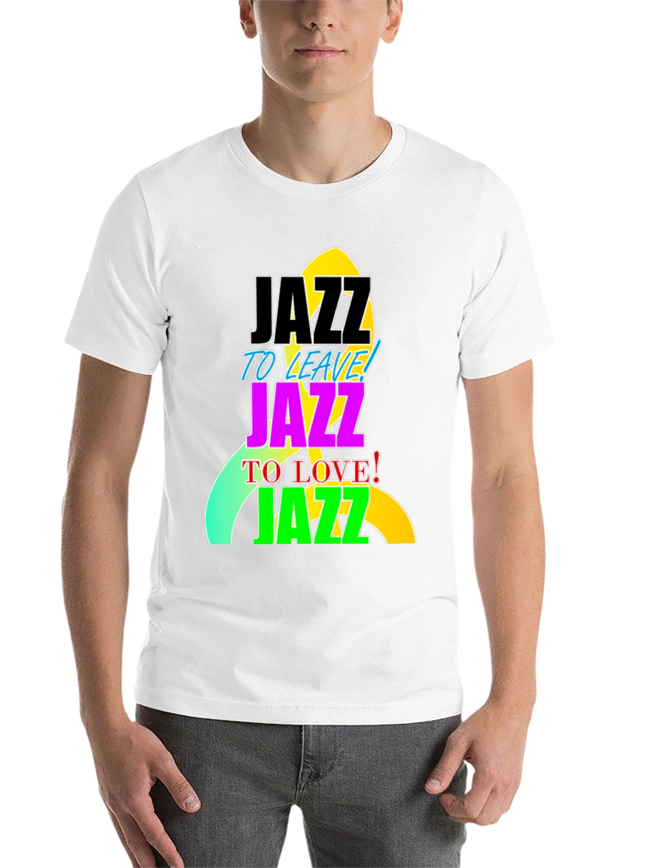 Black Jazz to Leave, Love, Jazz T-Shirt view 14