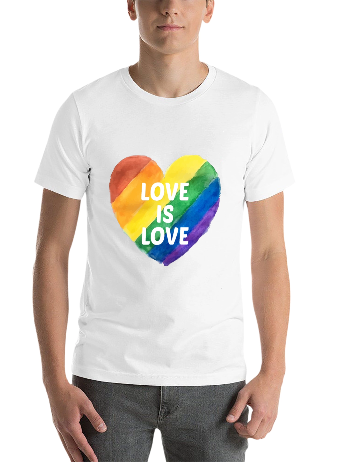 Black Love Is Love Rainbow Heart T-Shirt view 14