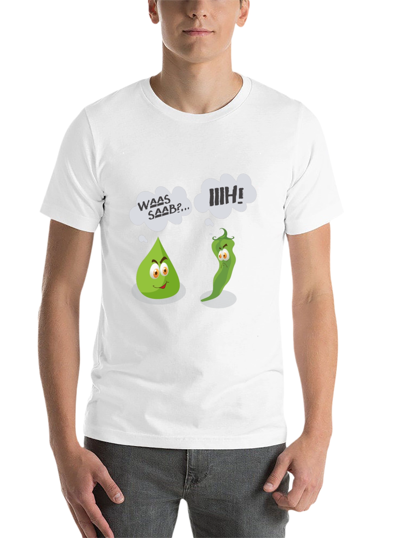 Black Funny Cartoon Vegetables Black T-Shirt view 14