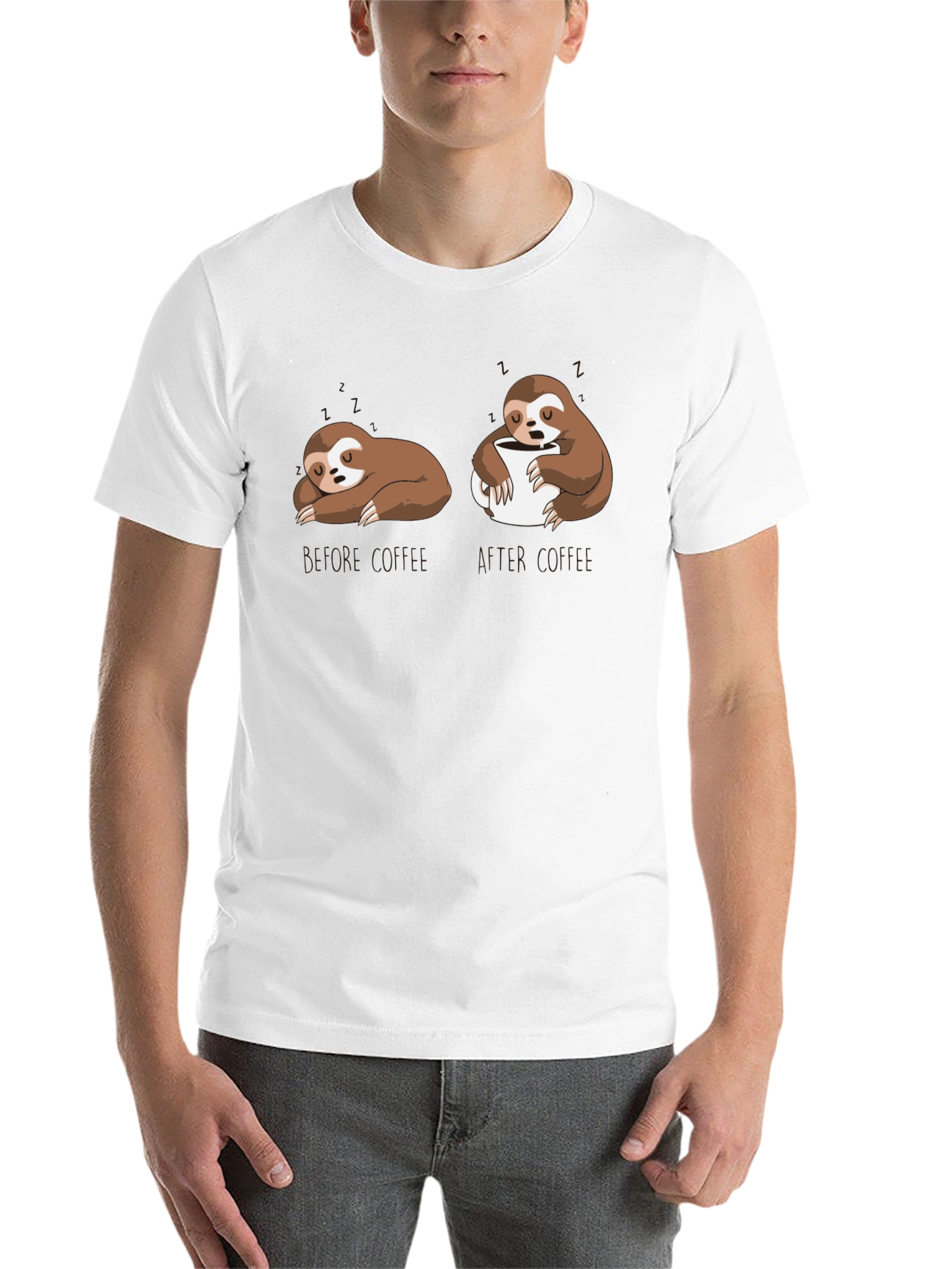 Black Sloth Coffee T-Shirt - Funny Graphic Tee view 14