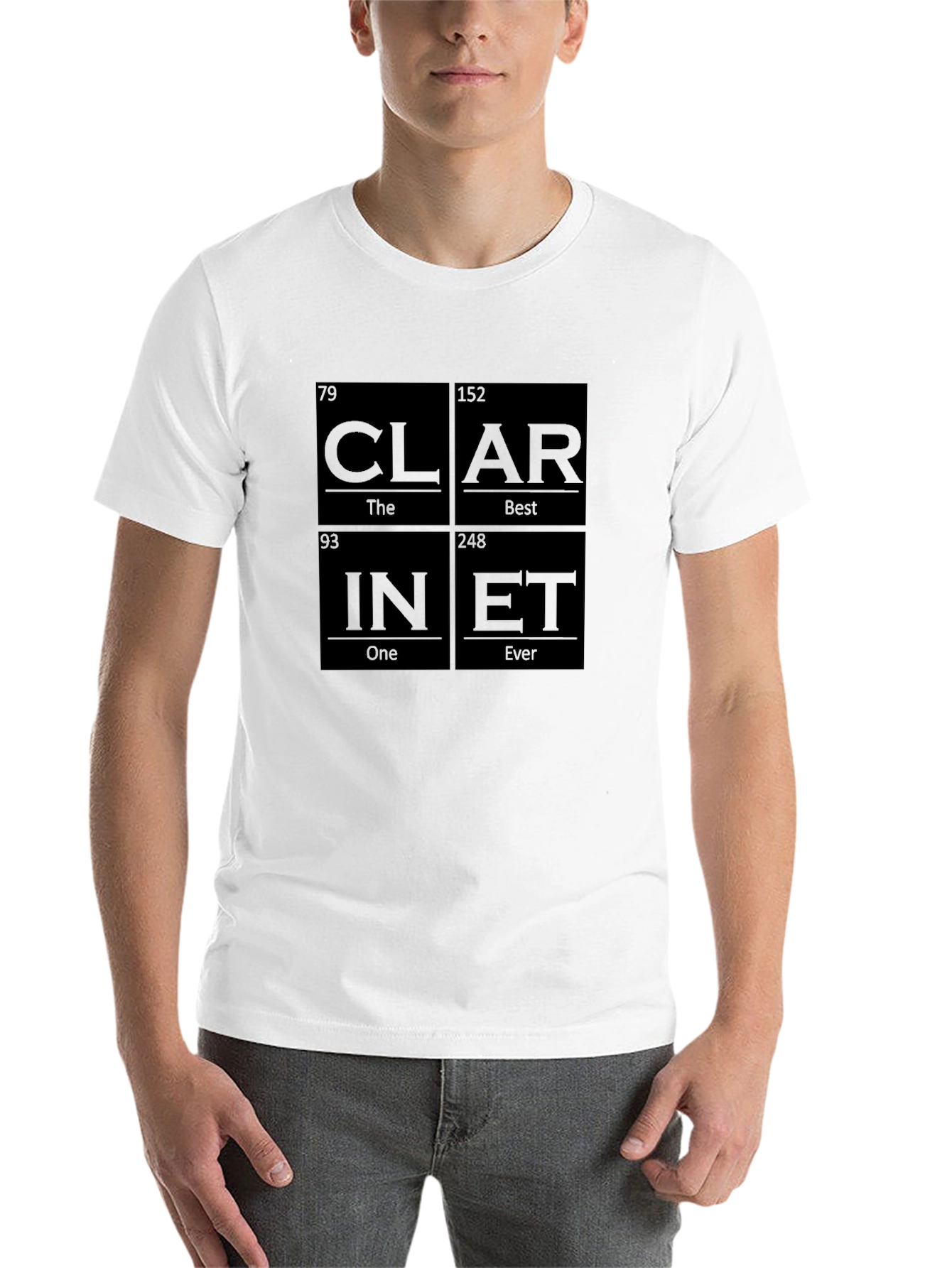 Black Clari-Net Periodic Table Style Graphic T-Shirt view 14