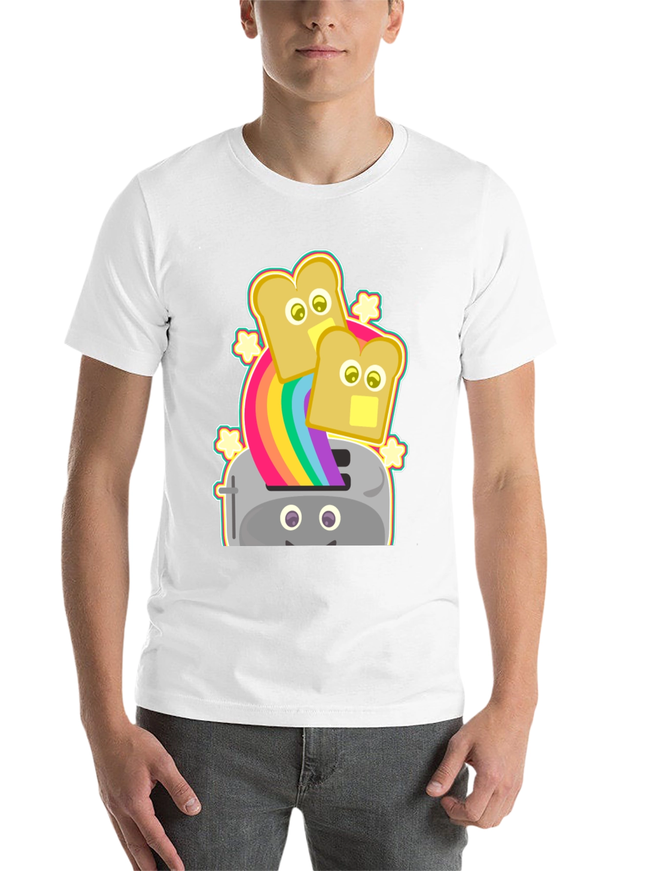 Black Rainbow Toaster Bread T-Shirt, Novelty Tee view 14