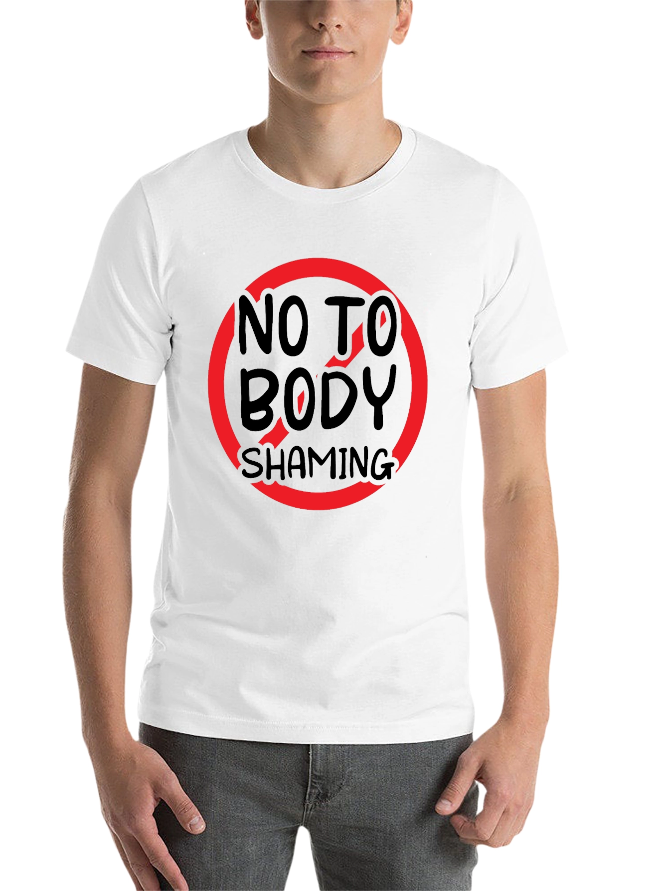Black No Body Shaming T-Shirt: Black, Graphic Tee view 14