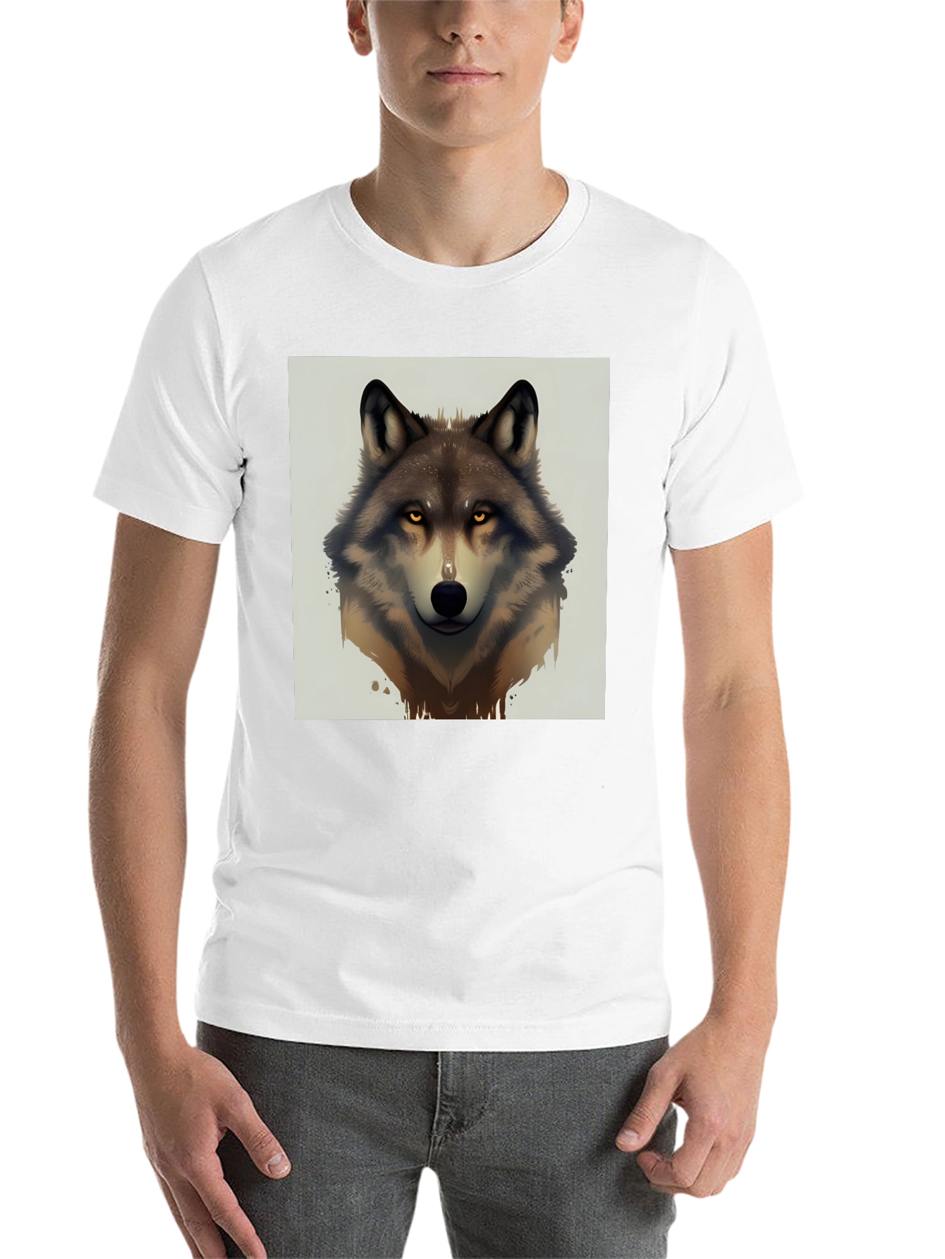 Black Wolf Graphic Tee - Men's Black Short Sleeve T-Shirt view 14