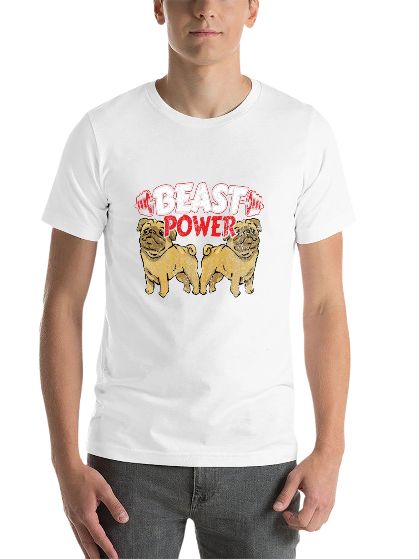 Black Beast Power Pug Graphic Tee view 14