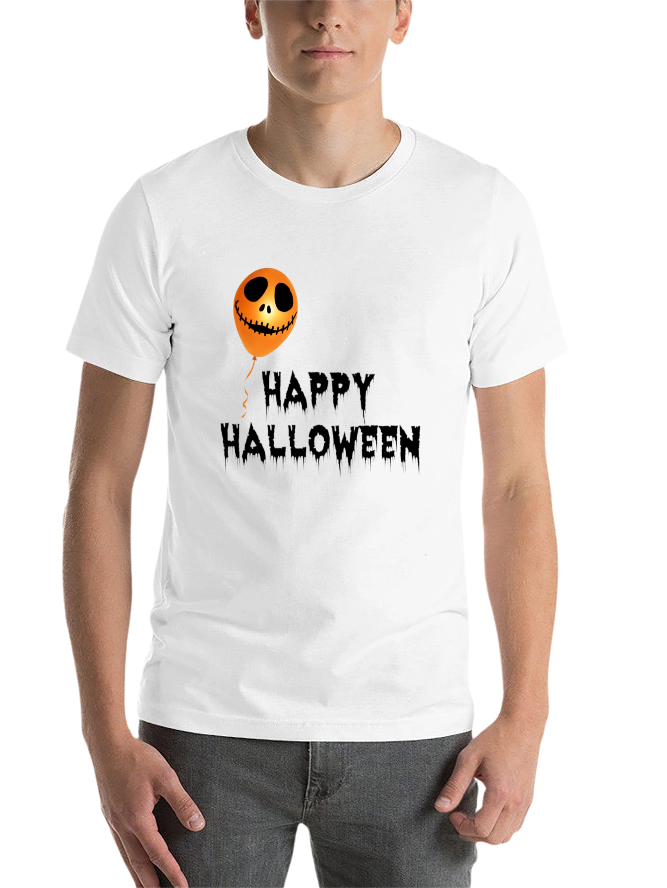 Black Happy Halloween Graphic T-Shirt - Spooky Season Apparel view 14