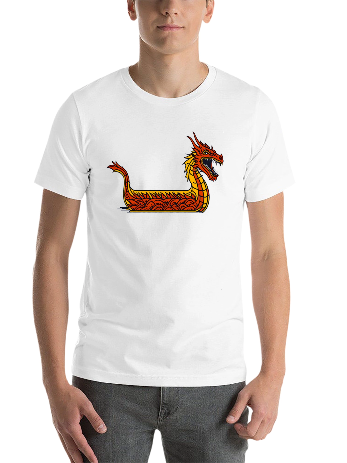 Black Dragon Boat Graphic Tee - Black view 14