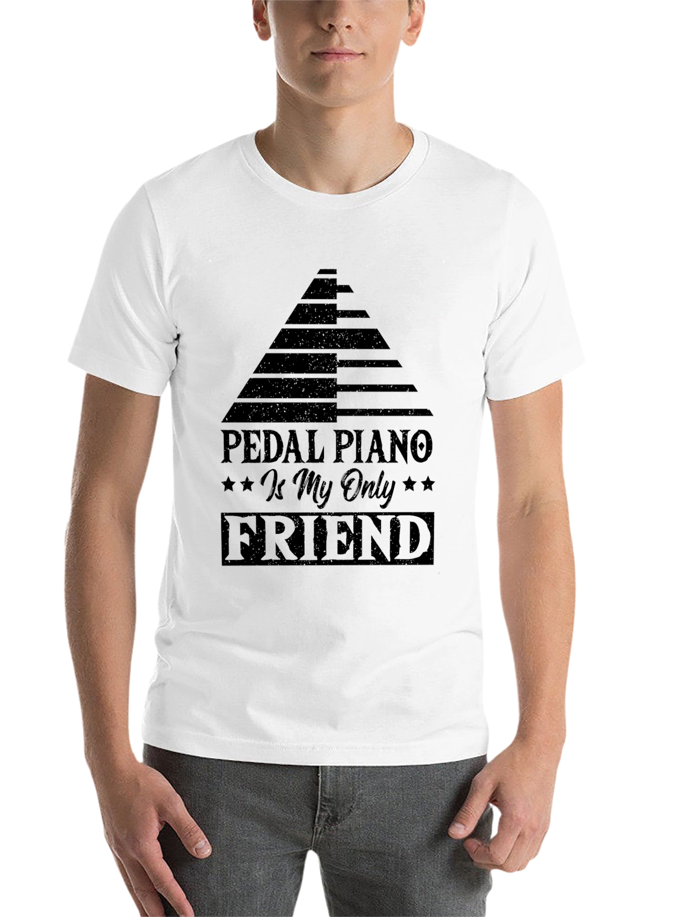 Black Pedal Piano is My Only Friend Black T-Shirt view 14