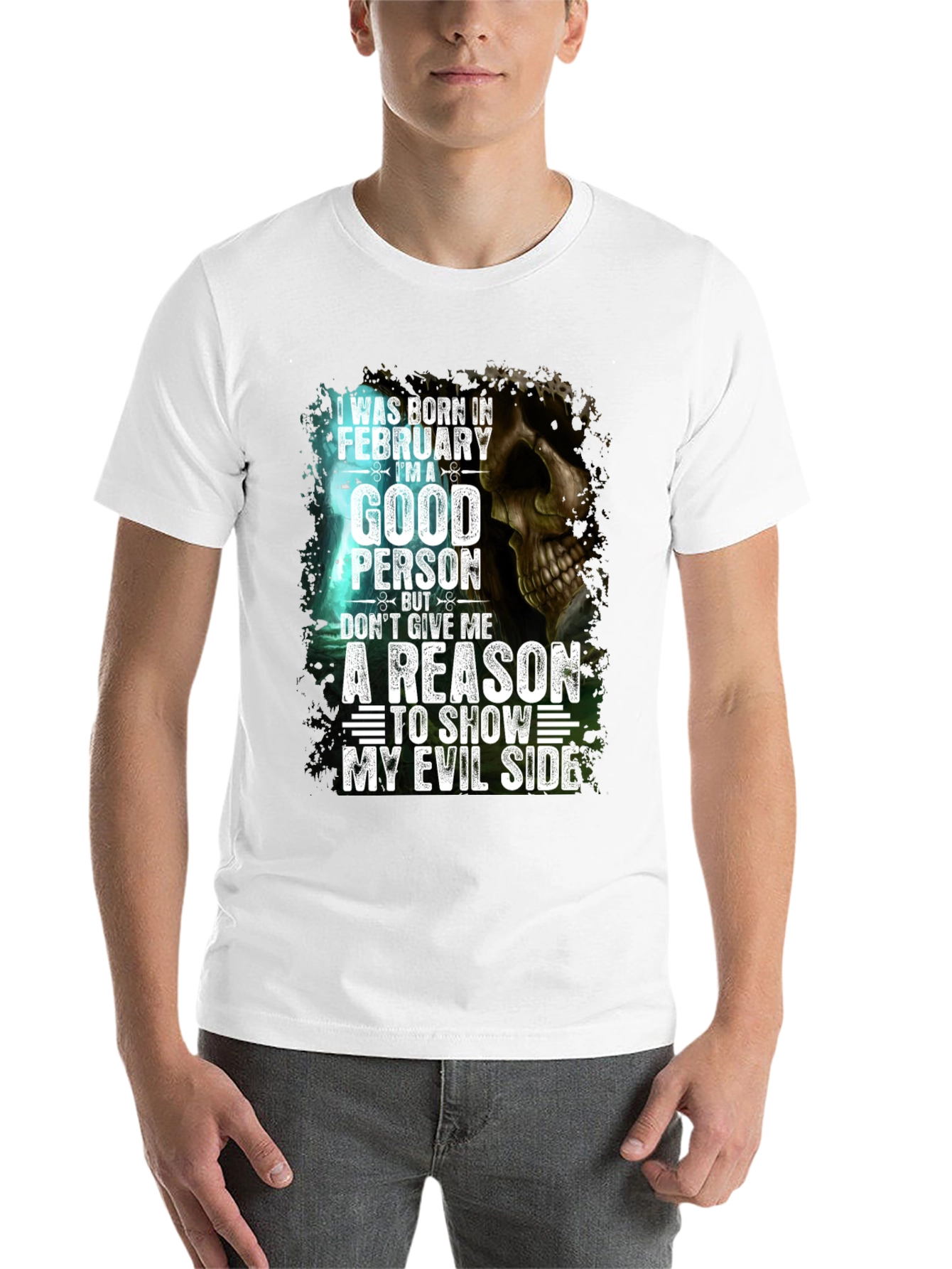 Black February Good Person Evil Side Graphic Tee view 14