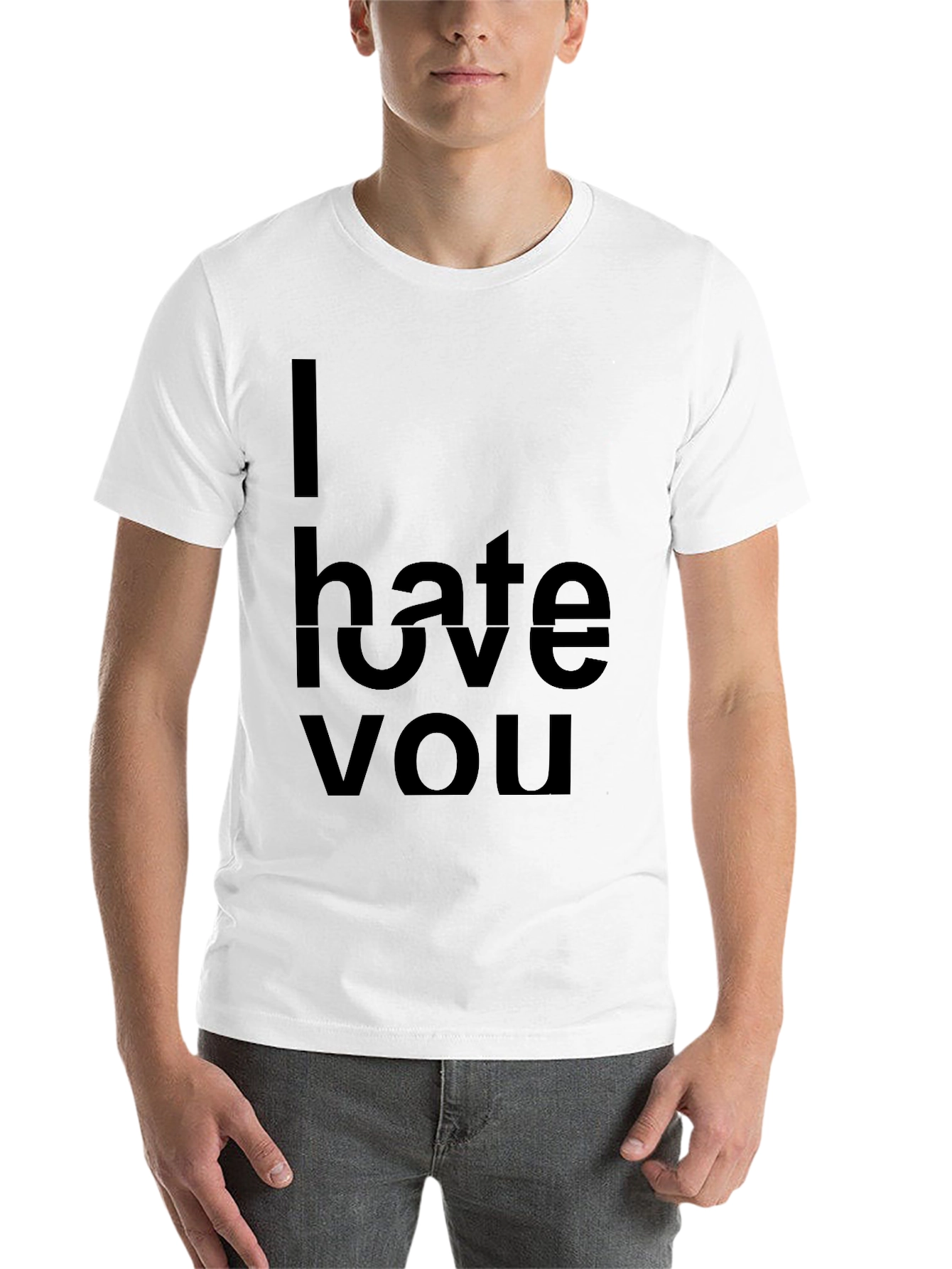 Black I Hate Love You Graphic T-Shirt - Black view 14